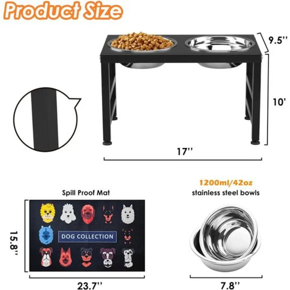 Metal Raised Dog Bowl Stand for Large and Medium Dogs, Stronger Elevated DogBowl